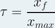 ratio of the progress of the reaction